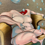 Surreal Painting of Abstract Figure on Funky Sofa | Liquid Television Art