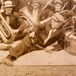 Antique Firemen Photograph with Flag |  Early 1900s