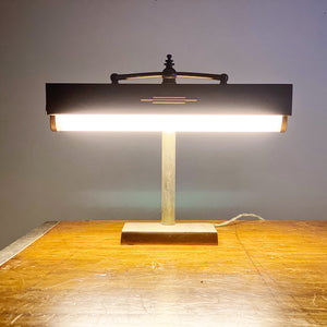 Rare 1940s Louis Baldinger & Sons Banker's Lamp - Art Deco Business Lighting - Cool Patina