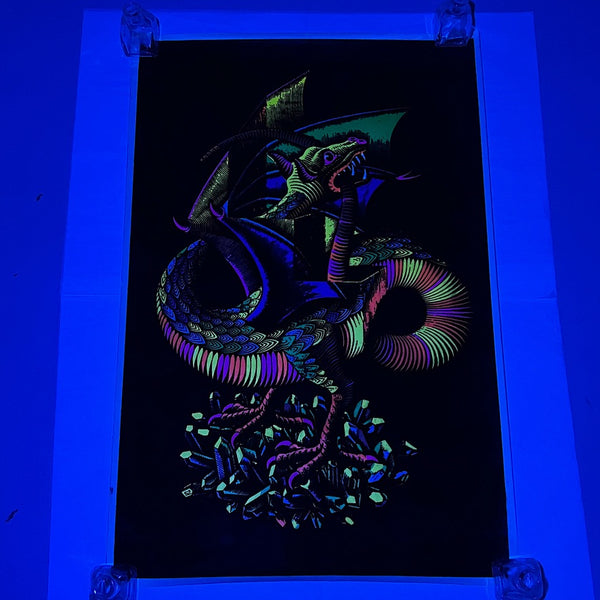 1970s MC Escher Black Light Poster of Dragon – Mad Van Antiques