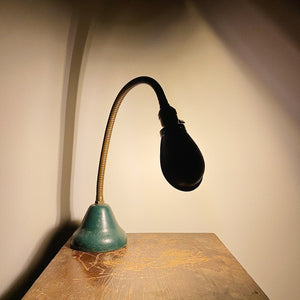 Antique Hubbell Gooseneck Lamp with Rare Metal Base | 1920s