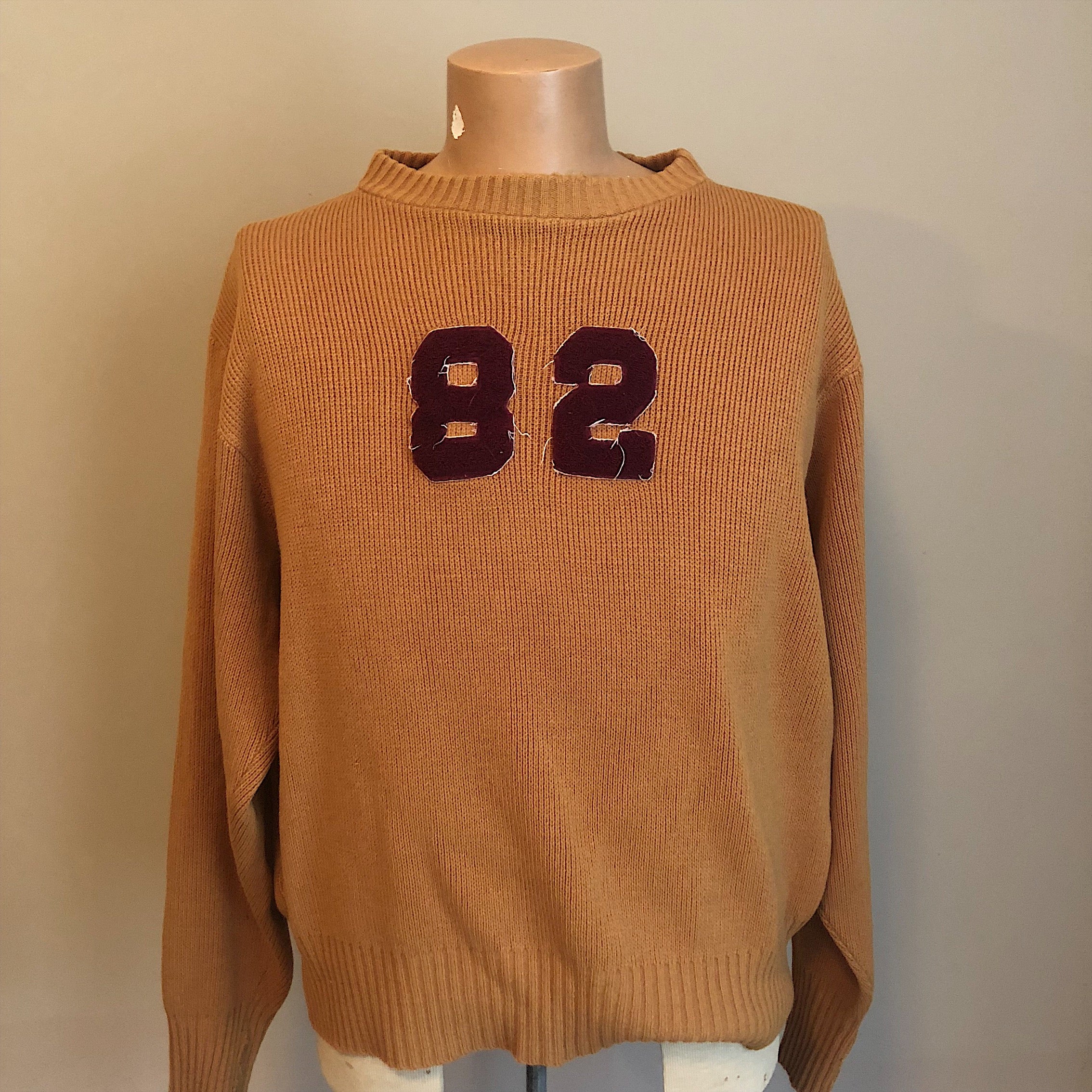 Vintage Varsity Sweater by East-Tenn  -  1960s or 70s - Orlon Acrylic - University of Minnesota - XXL? -Gold 