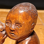 rare Vintage Folk Art Sculpture of Woman Kissing Baby - Tony Wons Attribution - 1950s Wood Sculptures - African American Art - Rare Artwork