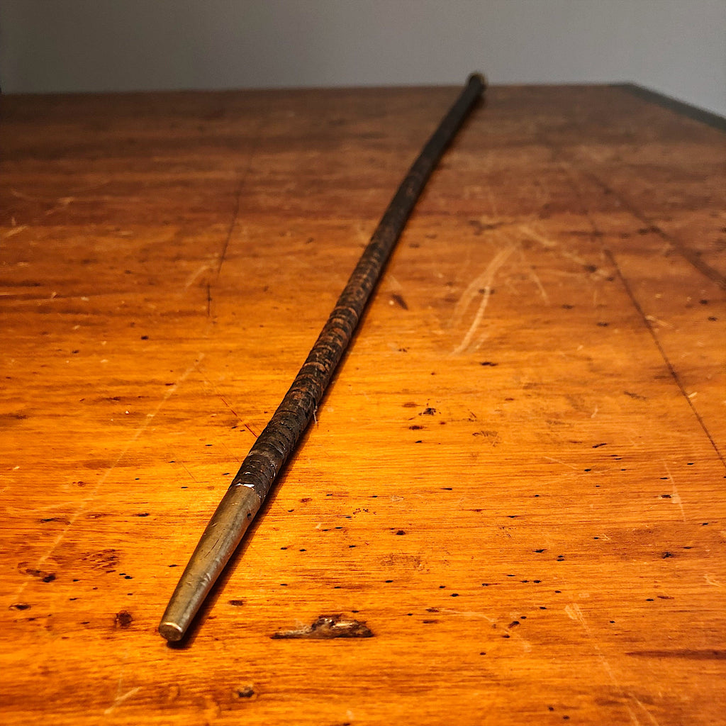 Antique Leather Cane with Brass Top and Ferrule - 1800s – Mad Van Antiques