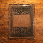 Antique Leather Portfolio with Lion of St. Mark Folk Art - Continental School Manuscript Cover - 1800s - Arts and Crafts