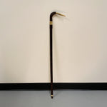 Antique Stacked Leather Cane with Horn Bone Inlays | 1800s
