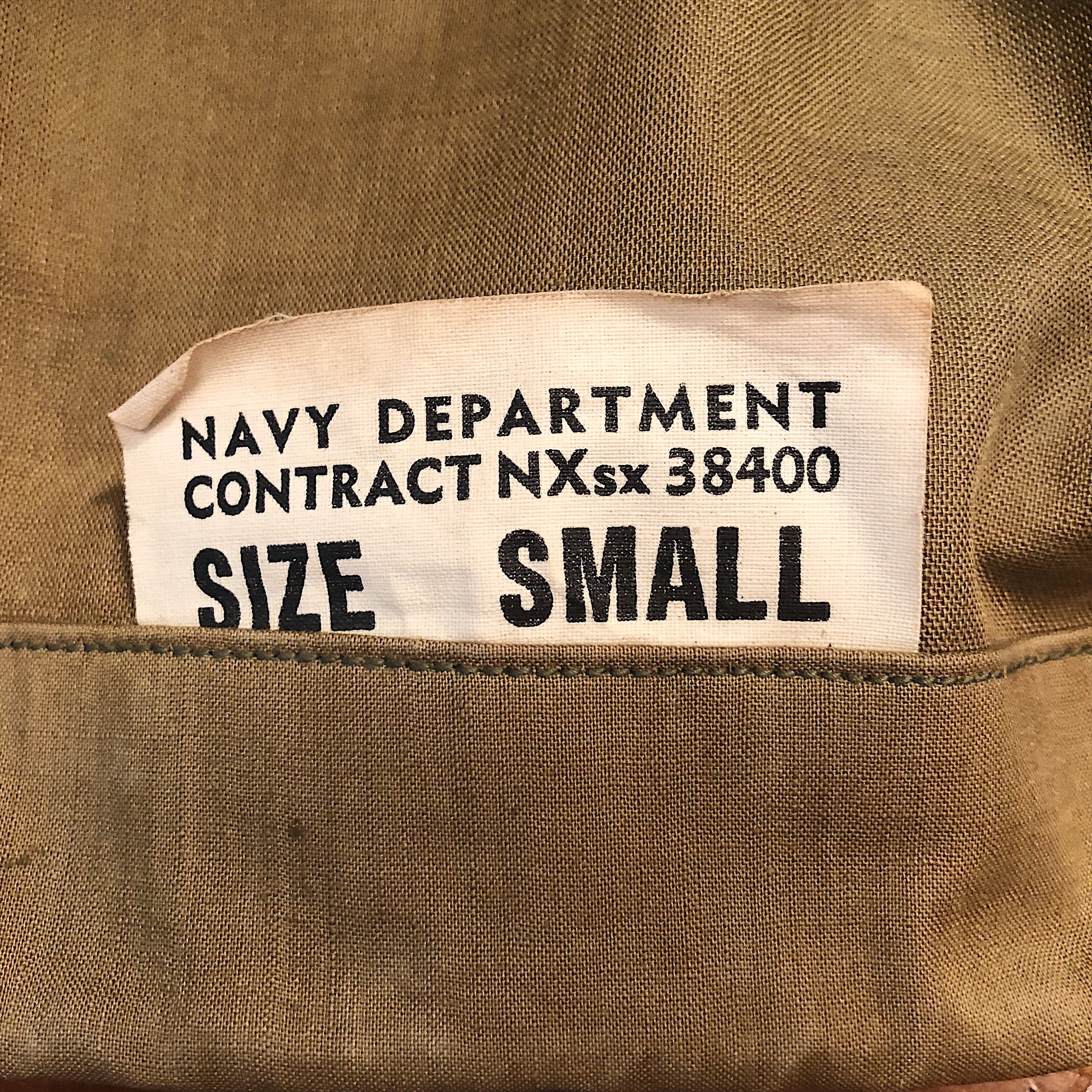 WW2 Navy Deck Jacket | Small Stenciled Authentic Pullover Coat