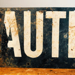 Middle Front of Vintage Caution Railroad Sign