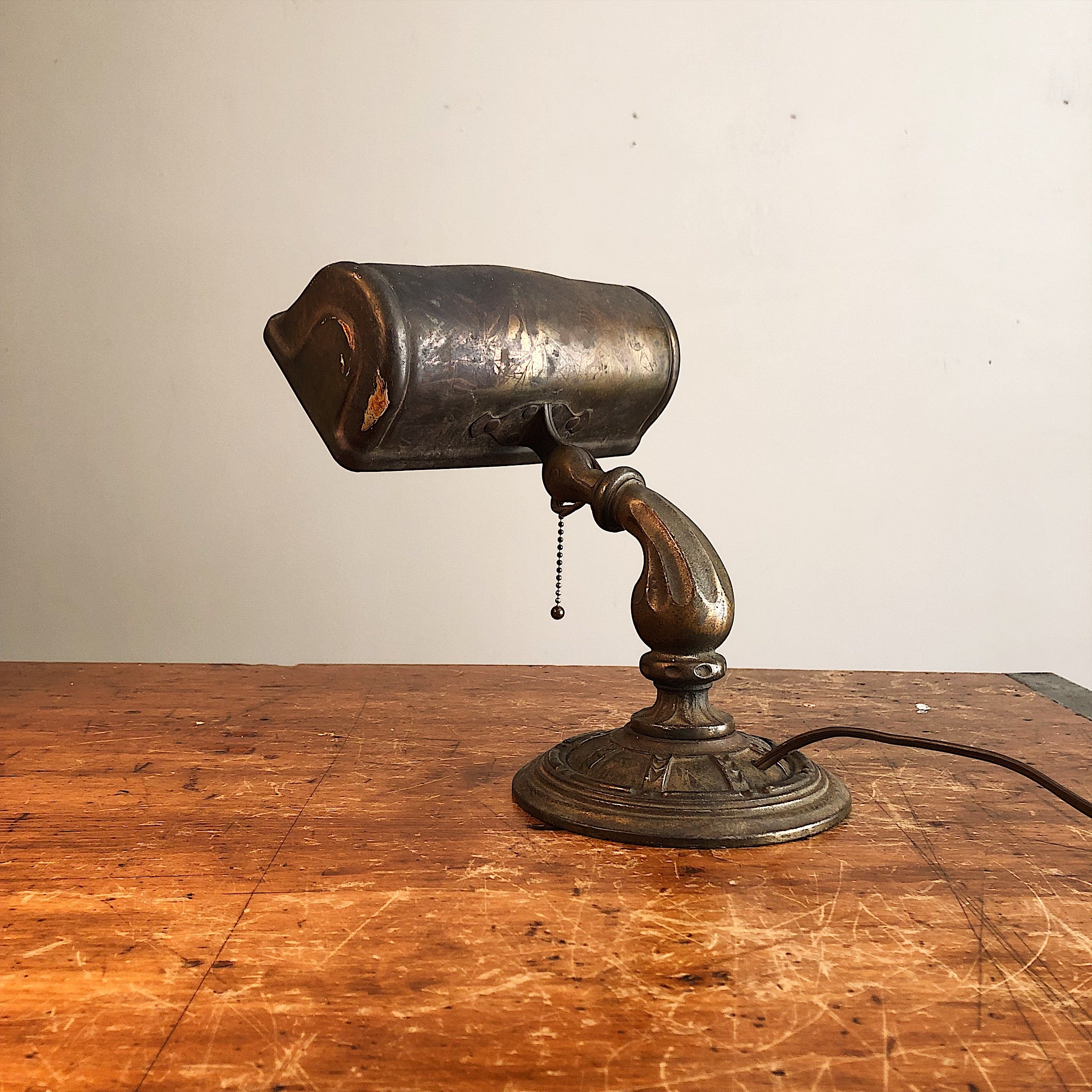 Rare Aladdin Lamp with Ornate Cast Iron Base - Antique Industrial Decor - Vintage Lighting - 1920s  Lamp