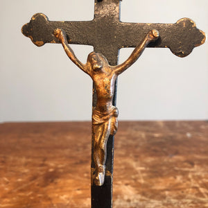 Antique Brass Standing Crucifix from early 1900s
