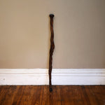 Antique Diamond Willow Walking Sticks - Folk Art Cane with Knob Top - Signed C.W.S. - Early 1900s - Bubbled Varnish