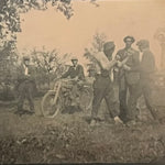 Antique Postcard of Motorcycle and Fistfight | Early 1900s