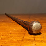Antique Stacked Leather Cane with Tiger Stripe Handle - 1800s - Rare 19th Century Walking Stick - Weapon Artifact - Unusual Folk Art Design Rare