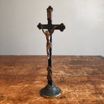 Antique Brass Standing Crucifix from early 1900s