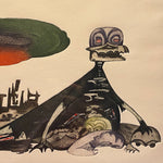 Monster from Guillermo Silva Santamaria Engraving in Color from 1960 -  Ahora Hay Para Todos - Surreal Scene - Apocalyptic Vision - Rare Surrealist Art
