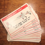 Vintage Stanley Safety Charts - Set of 12 Double Sided Signs - 1950s - 18 x 12 - Unusual Tool Shop Cardboard - Three Stooges Cartoons