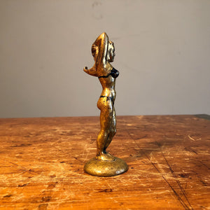 Art Deco Nude Woman Bottle Opener - Vintage Brass Breweriana - 1920s - Rare Deco Collectibles - Antique Sculpture