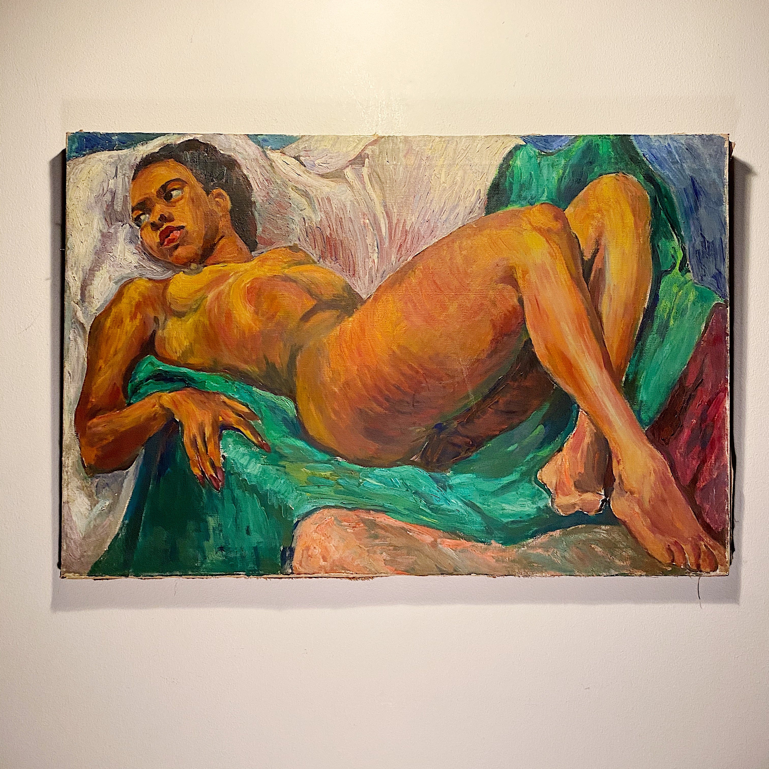 WPA Era Painting of African American Nude Woman – Mad Van Antiques