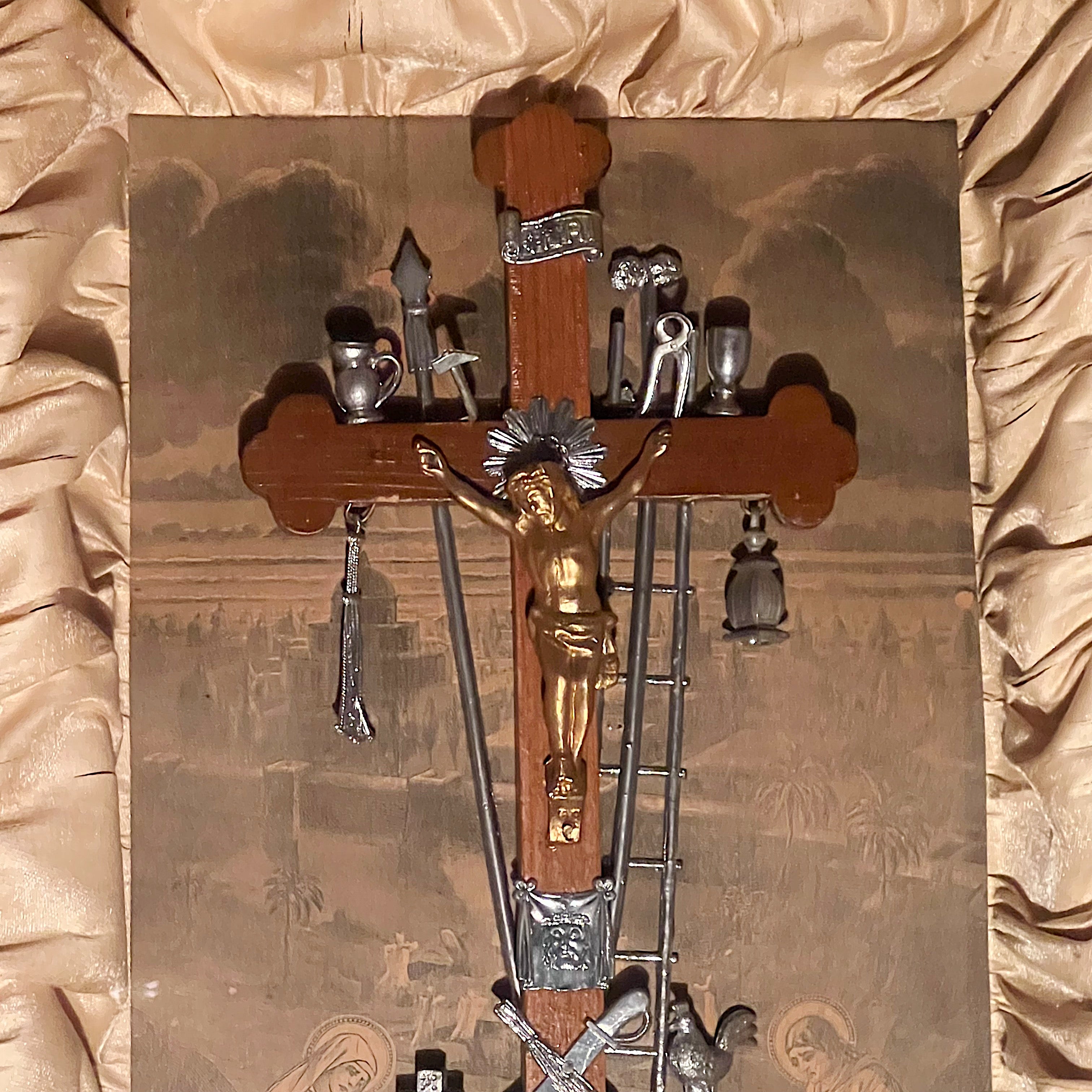 Rare 19th Century Indulgences Religious College with Dice and Skull Crossbones - Rare Antique 1800s Victorian Catholic Iconography - Exorcism
