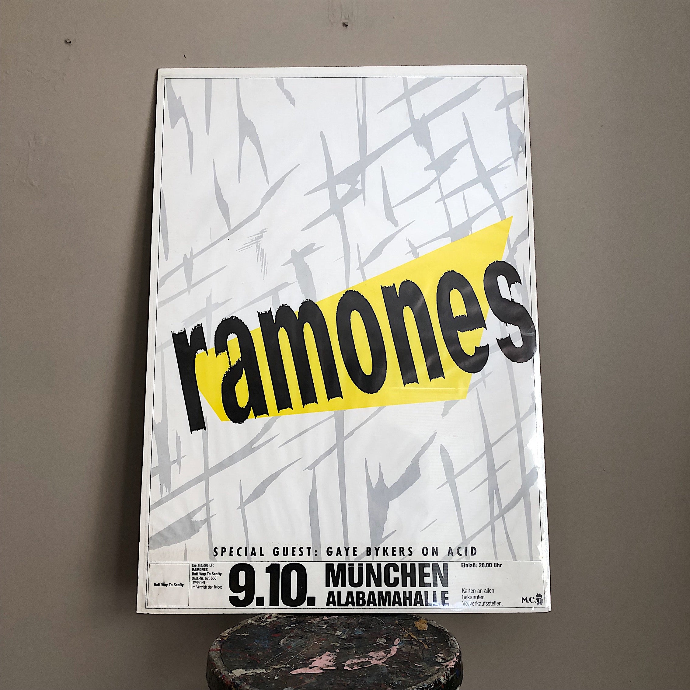 Rare Ramones Concert Poster from Munich Germany 1987 - Punk Rock Memorabilia - Rock Posters - Half Way to Sanity 