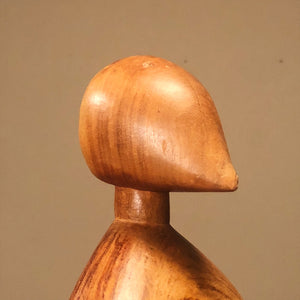 Head of Unusual Mod Wood Sculpture of Human Form from 1950s