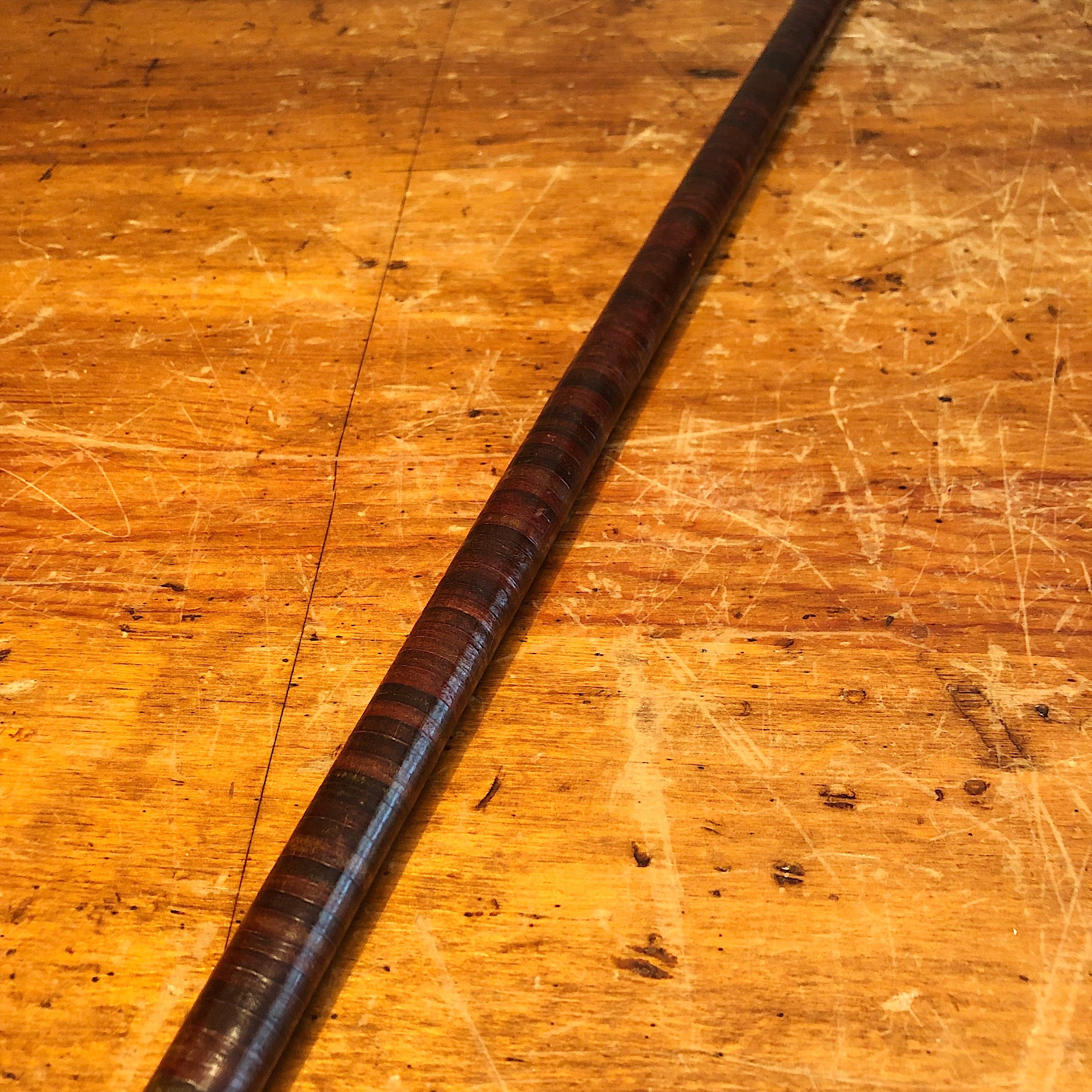 Victorian Stacked Leather Walking Cane | Self Defense
