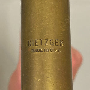 Dietzgen brass tag on Antique Dietzgen Survey Gadget Cane - Early 1900s - Level System Cane - Rare Brass Walking Stick - Vintage Architectural Collectible