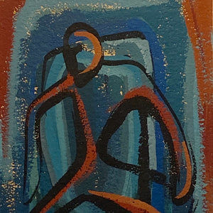 1950s Mod Painting of Abstract Figure | Mystery Artist