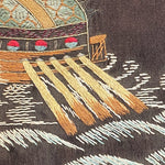 Antique Korean Embroidery of Turtle Ship with Flag