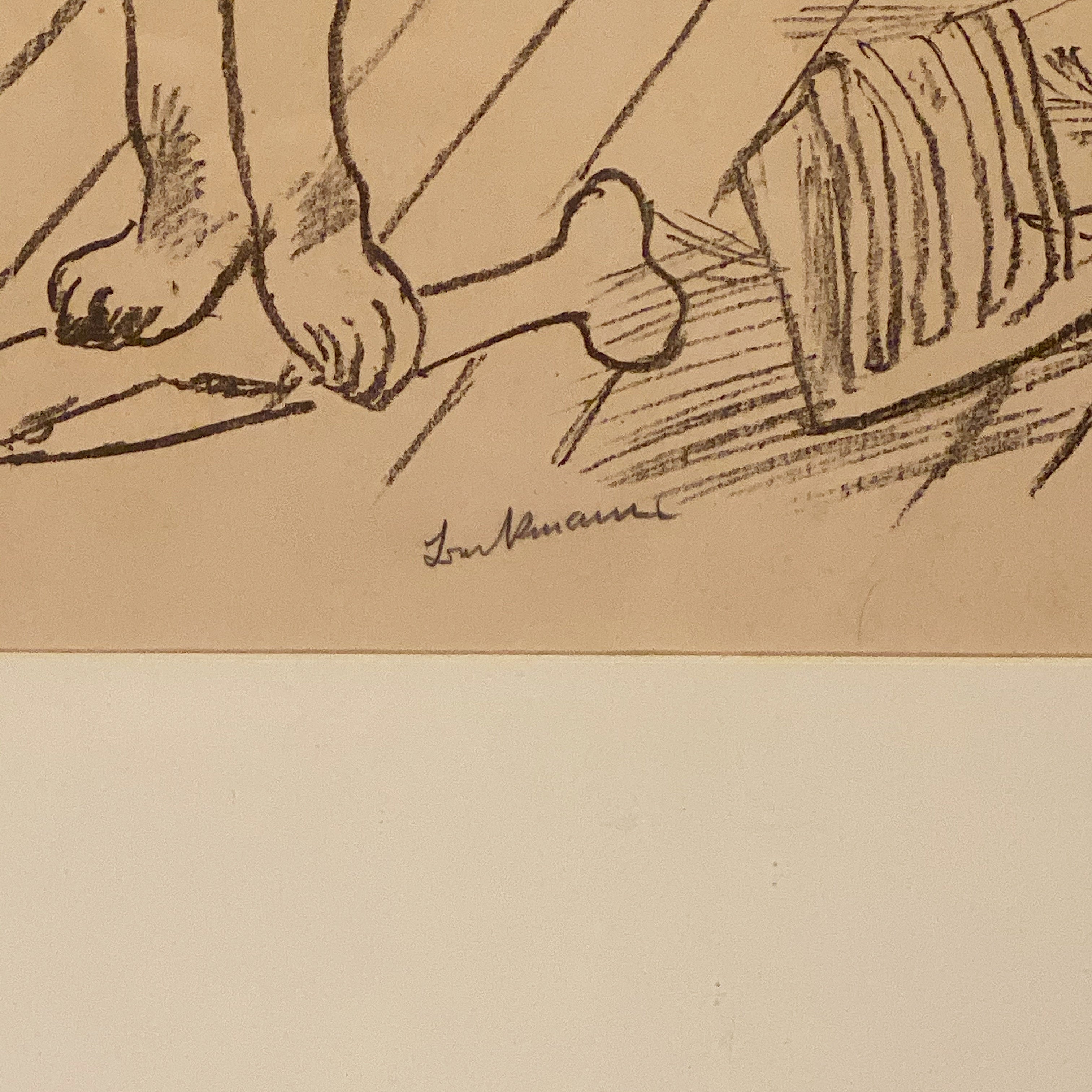 Signature of Max Beckmann Signed Lithograph - Lowenpaar - Lion Couple - 1921 - Rare Pencil Signed Limited Edition - Degenerate Art - German Expressionism