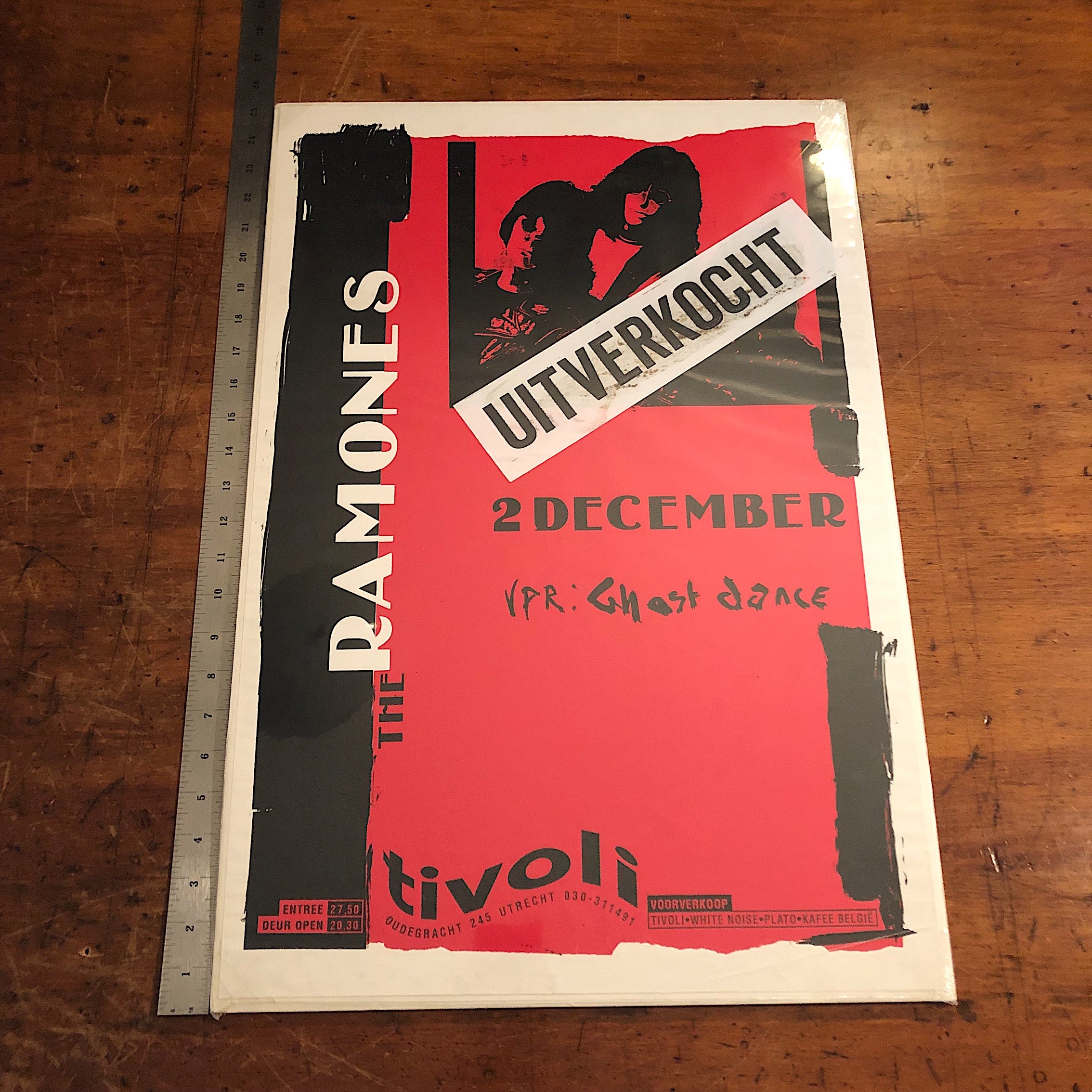 Rare Ramones Concert Poster from Netherlands - 1989 - Utrecht - Vintage Rock Memorabilia - Punk Rock 