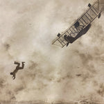 Antique Photograph of Man Falling from Plane - 1918 - Silver Gelatin Print - Miami Florida - Rare Daredevil Photography