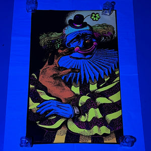 1970s Black Light Poster of Clown and Dog | Pro Arts Inc