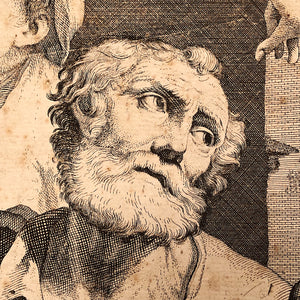 Giovanni Battista Dotti Engraving of The Denial of St. Peter - 1670 - After Lorenzo Pasinelli 