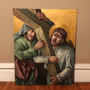 Vintage Painted Panels of Stations of the Cross