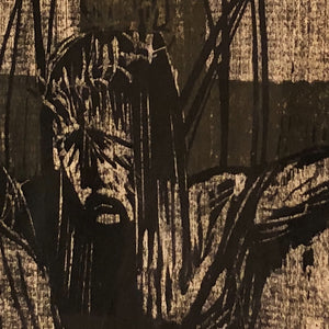 Crucifixion Art Print signed Dennis Wilson from 1965 Vintage