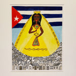 Cuban Folk Art Painting - 2002 - Signed by Mystery Artist - Cuba Flag - 19" x 16" - Early 2000s Artwork - Rare Primitive Art
