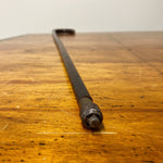 Antique Stacked Leather Cane with Rare Silver Thumb Cap | 1800s
