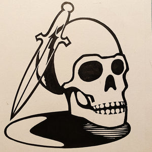skull and bones tattoo drawing