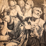 Giovanni Battista Dotti Engraving of The Denial of St. Peter - 1670 - After Lorenzo Pasinelli - Rare Early Etching 