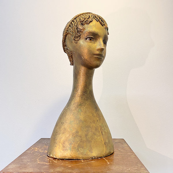 At Auction: 1920'S STORE DISPLAY WOMEN'S HEAD MANNEQUIN