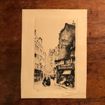 European Etching of Street Scene - Pencil Signed - Mystery Artist - Limited Run - 29 of 100 - Lana Watermark