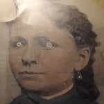Antique Tintype of Woman with Creepy Hand Painted Accents - Rare Large Size - 10" x 8" - 1800s  - 19th Century Photography