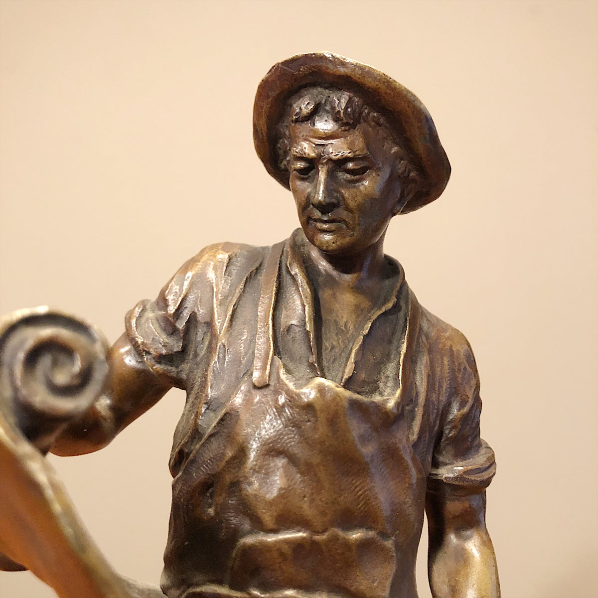 Julius Schmidt-Feller Bronze Sculpture of Blacksmith from early