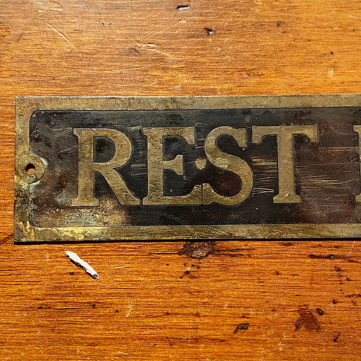 Antique Rest Room Sign with Patina | Early 1900s Hotel – Mad Van Antiques