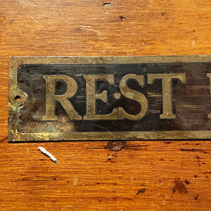 Antique Rest Room Sign with Patina | Early 1900s Hotel