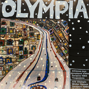 Friedensreich Hundertwasser Poster for 1984 Olympics - Austrian Visual Artist - Rare Olympic Memorabilia - 1980s Sports Posters