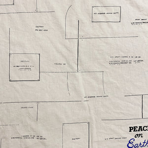 Rare 497th Bomb Group Linen Sheet |  1970s 75" x 55"