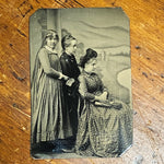 Rare Antique Tintype of Women Striking an Unusual Pose - 1880s - 19th Century Collectible Photography - Strange Antique Photographs Creepy