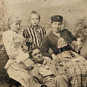 Antique Tintype of Bohemian Troupe Lounging on Each Other - 1880s - Rare 19th Century Collectible Photography - Strange Antique Photographs